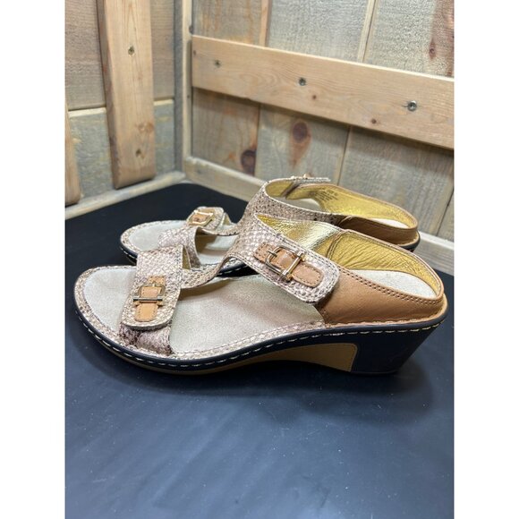 Alegria Womens Leather Wedge Sandals Size 40 9.5 - 10 - Picture 5 of 8
